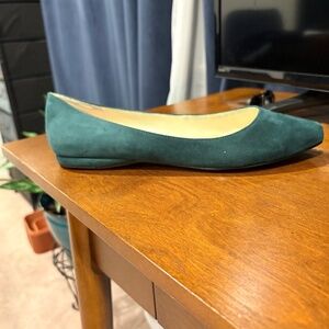 9 Nine West Speakup Green Suede Ballet Flats, Sz 9, NEW